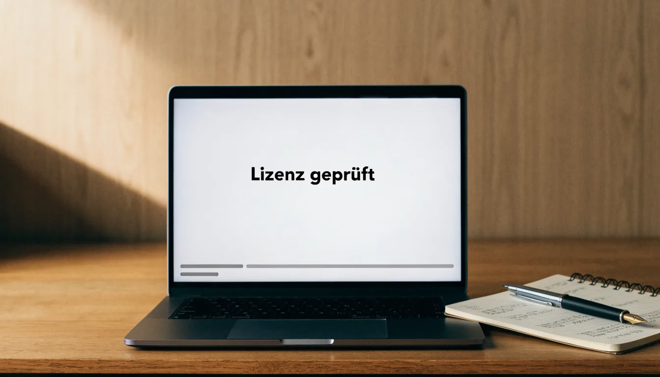 Ein aufgeschlagenes Buch mit leeren Seiten liegt neben einem Füllfederhalter auf einer Holzplatte, Fensterlicht fällt von links.