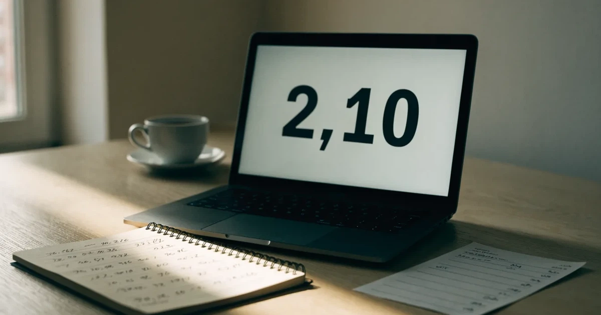 Ein Laptop mit geschlossenem Deckel steht neben einer Kaffeetasse und einem Notizbuch auf einem hellen Schreibtisch.