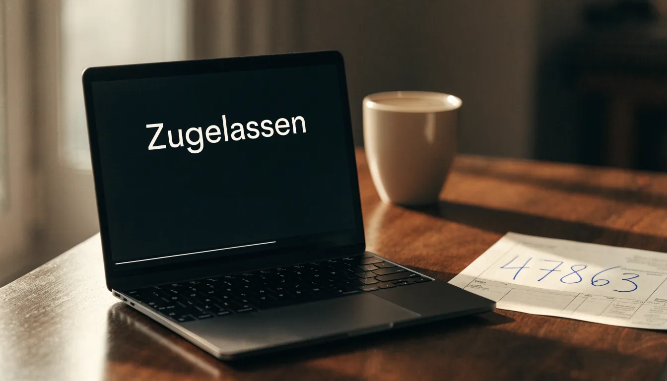 Eine Messingwaage steht auf einer dunklen Holzplatte vor einem Fenster, durch das weiches Tageslicht fällt.