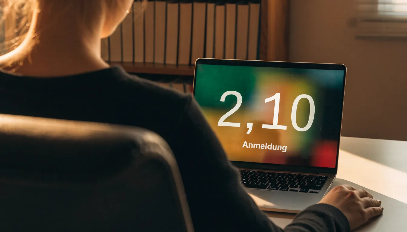 Ein Richterhammer aus Holz liegt auf einer polierten Tischplatte neben einer Messingwaage, im Hintergrund ein verschwommenes Bücherregal.