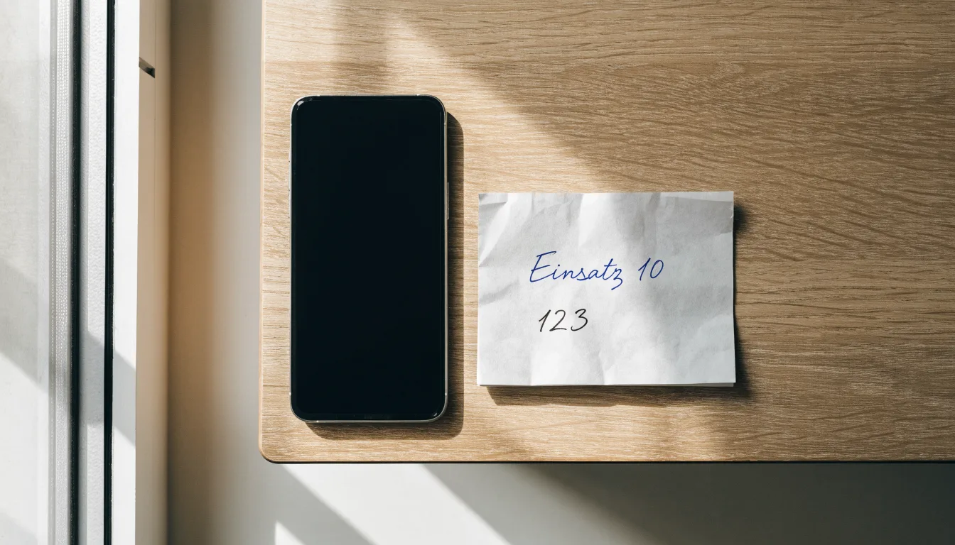 Ein Smartphone mit dunklem Display liegt neben einem leeren Papier-Wettschein auf einem Tisch am Fenster.
